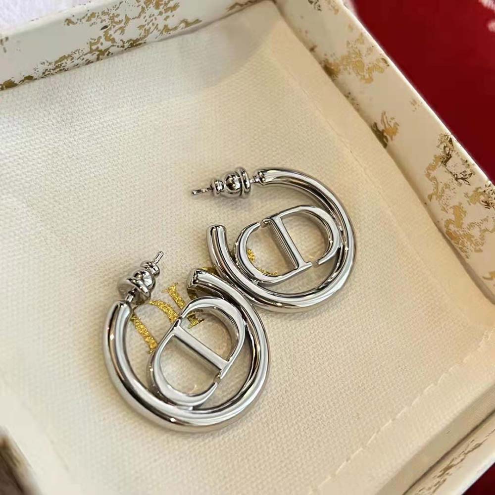 Dior Women 30 Montaigne Earrings Silver-Finish Metal
