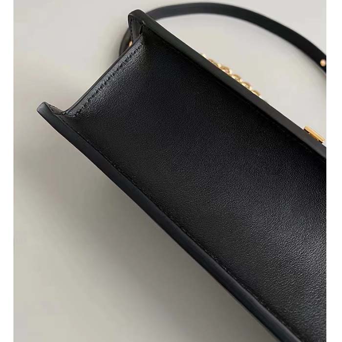 Dior Women CD 30 Montaigne East-West Bag Chain Black Calfskin