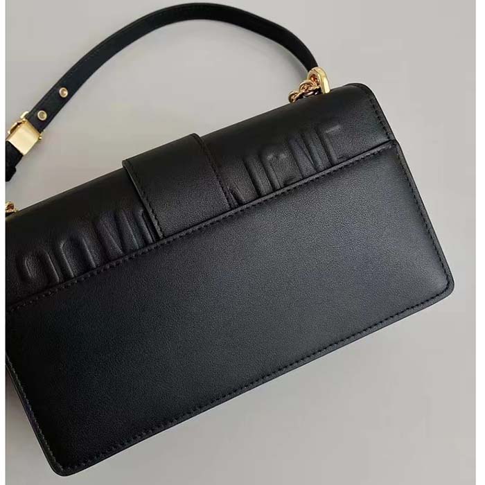 Dior Women CD 30 Montaigne East-West Bag Chain Black Calfskin