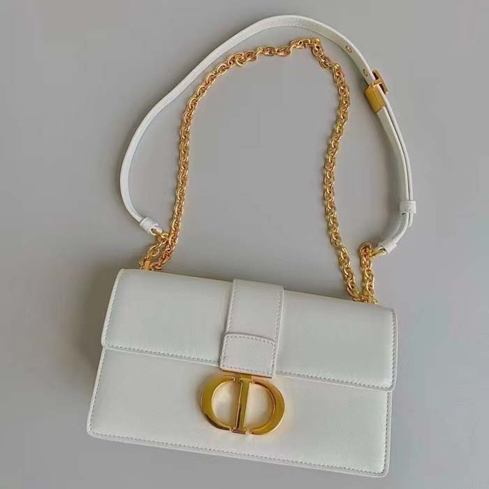 Dior Women CD 30 Montaigne East-West Bag Chain Latte Calfskin