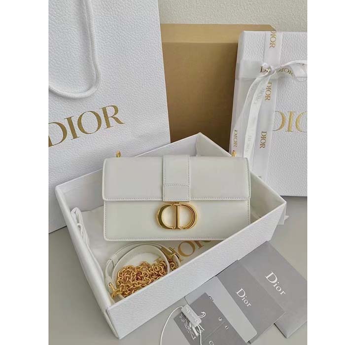 Dior Women CD 30 Montaigne East-West Bag Chain Latte Calfskin
