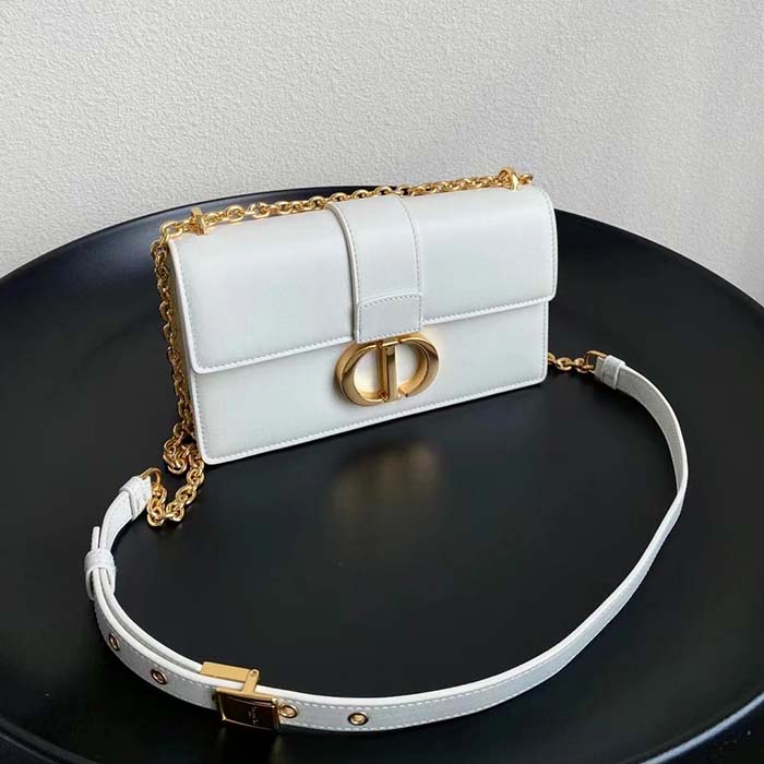 Dior Women CD 30 Montaigne East-West Bag Chain Latte Calfskin