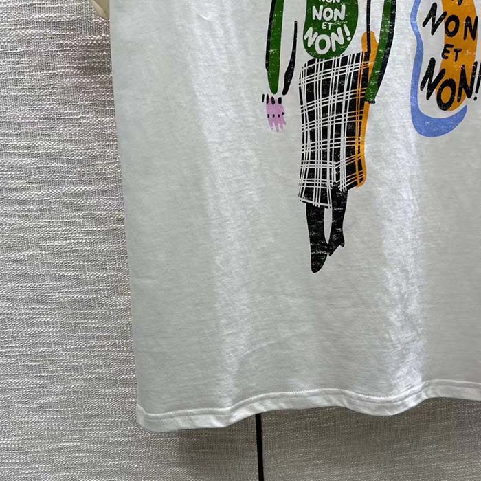 Dior Men CD ‘C’est Non Non Non Et Non’ T-Shirt Ecru Cotton Jersey Linen