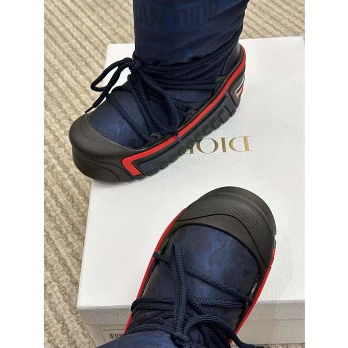Dior Women CD DiorAlps Snow Boot Deep Blue Navy Mizza Shiny Nylon