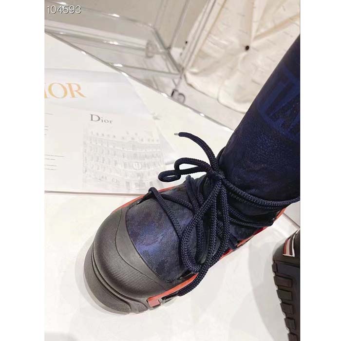 Dior Women CD Dioralps Snow Boot Deep Blue Mizza Shiny Nylon
