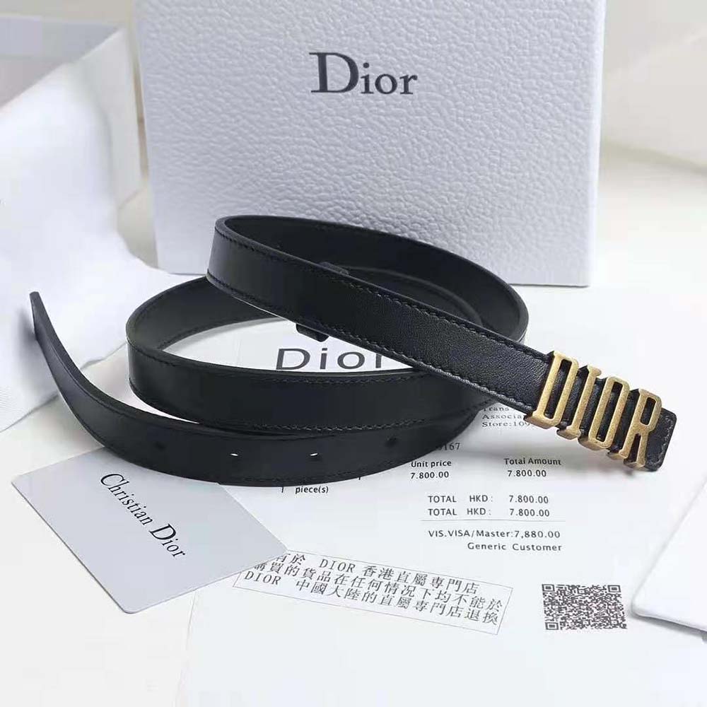 Dior Women D-Fence Belt Black Smooth Calfskin 30 MM