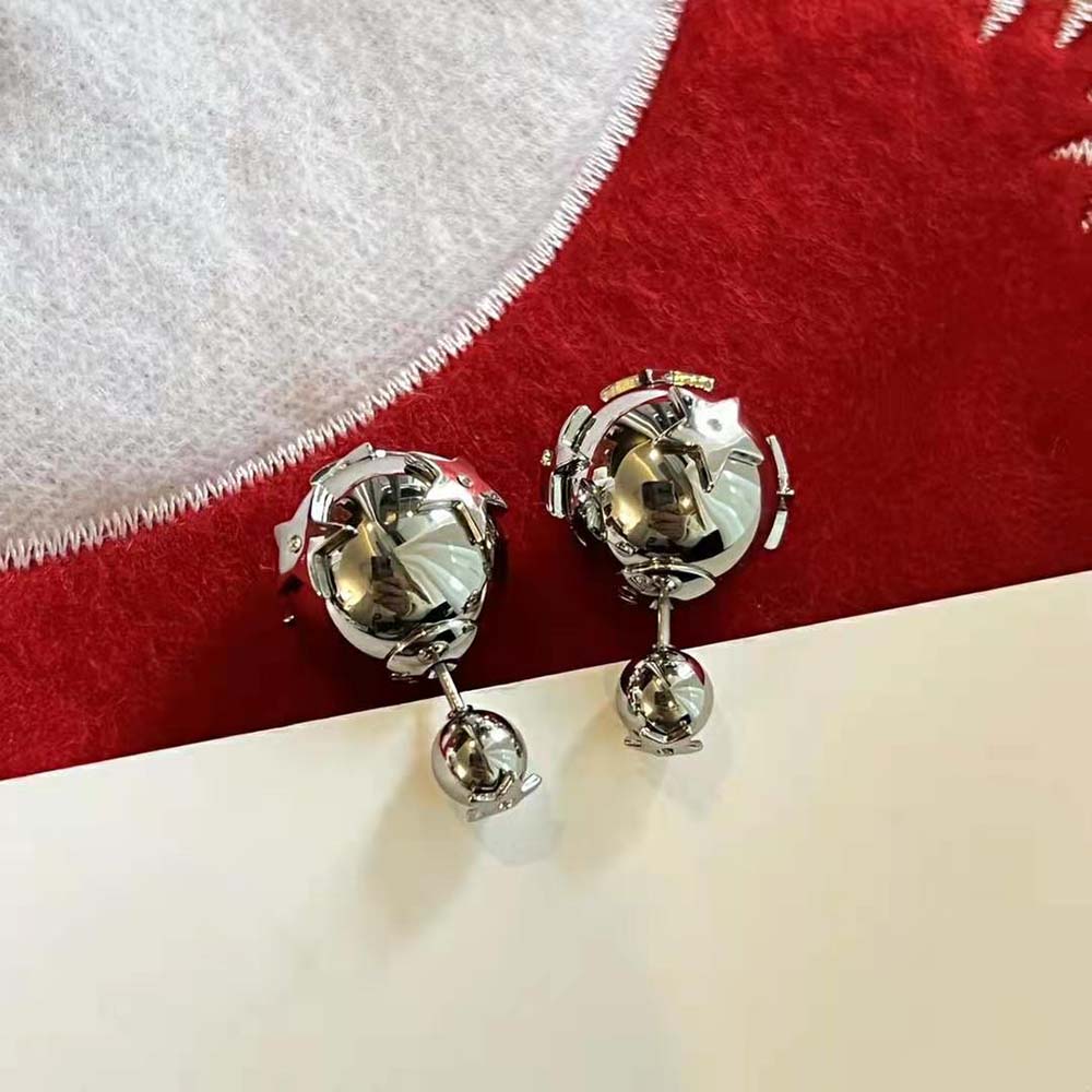 Dior Women Tribales Earrings Silver and Silver-Tone Crystals
