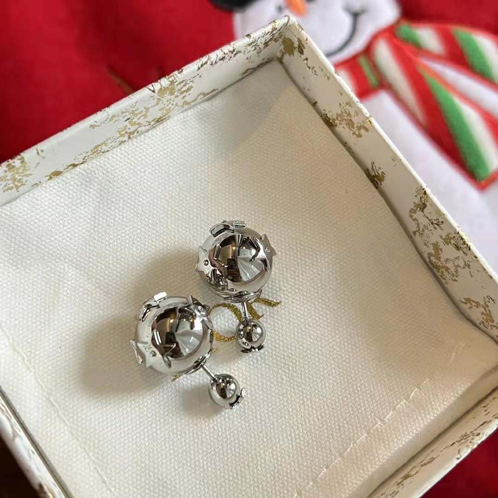 Dior Women Tribales Earrings Silver and Silver-Tone Crystals