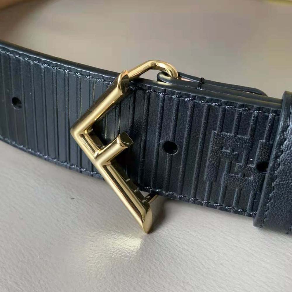 Fendi Men Black Leather Belt