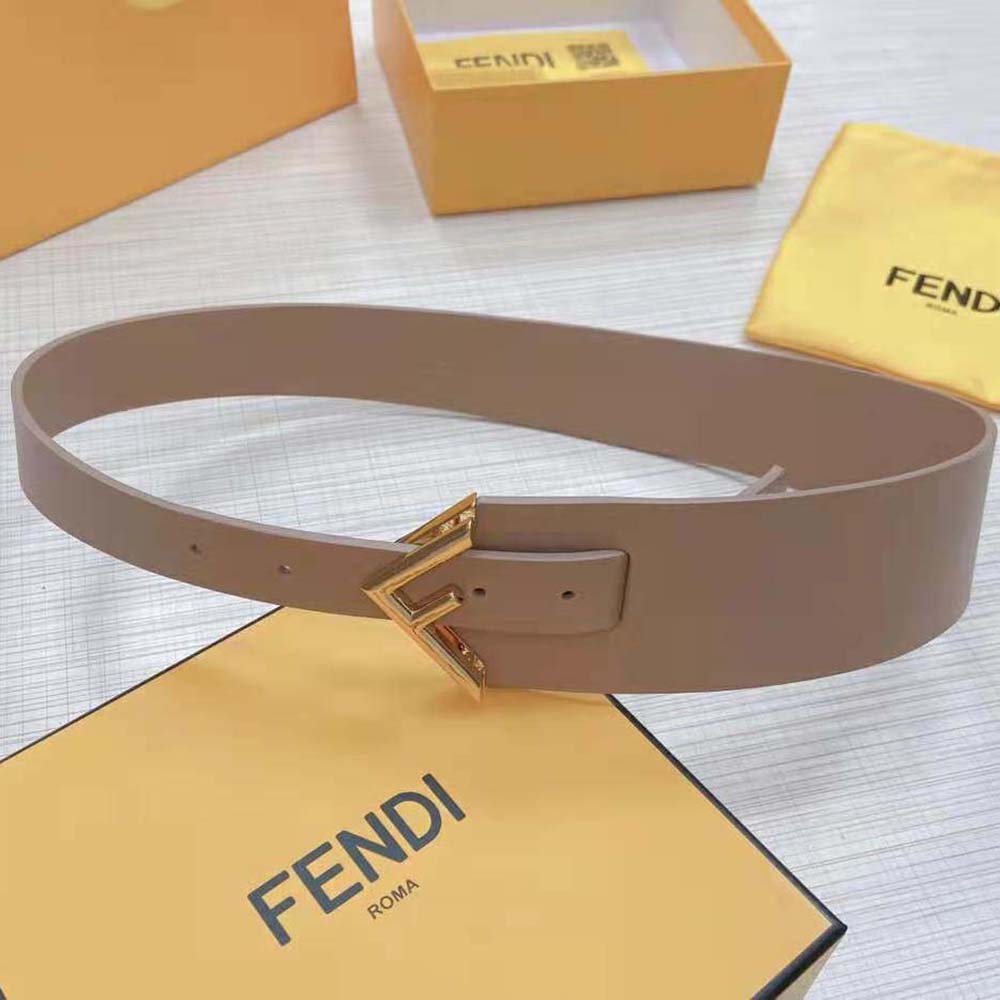 Fendi Women Beige Leather Belt