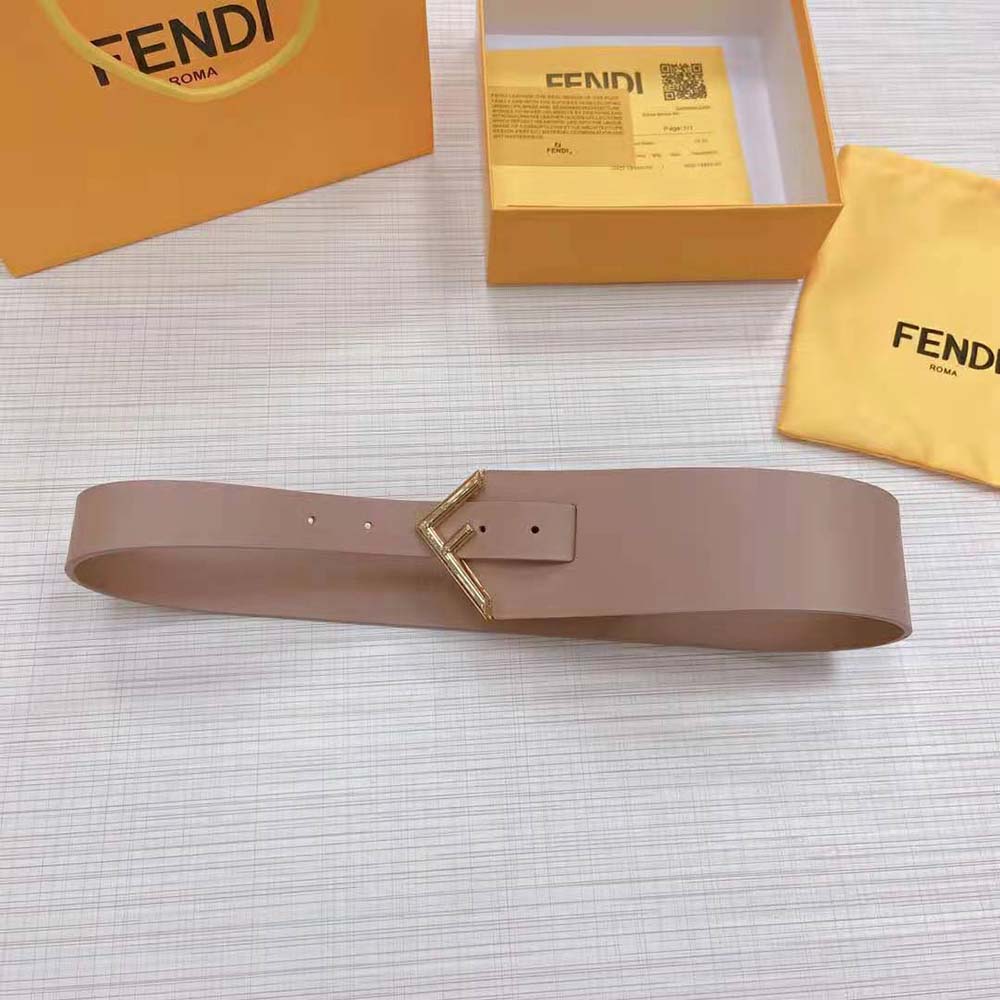 Fendi Women Beige Leather Belt
