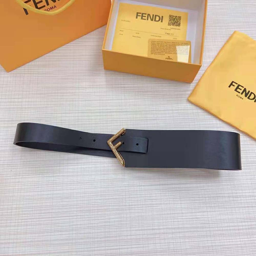 Fendi Women Black Leather Belt