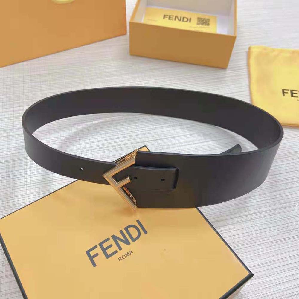Fendi Women Black Leather Belt