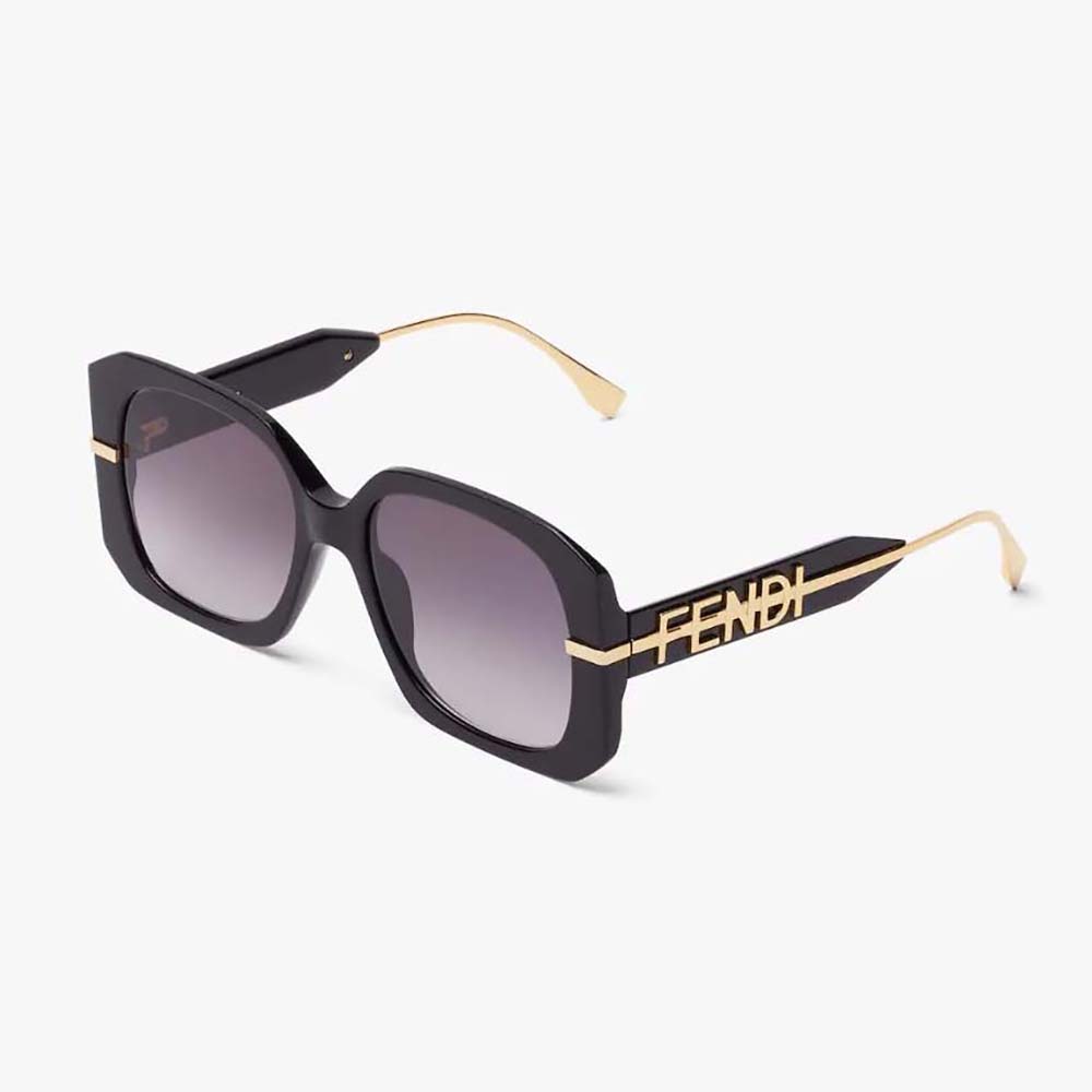 Fendi Women Fendigraphy Black Acetate Sunglasses