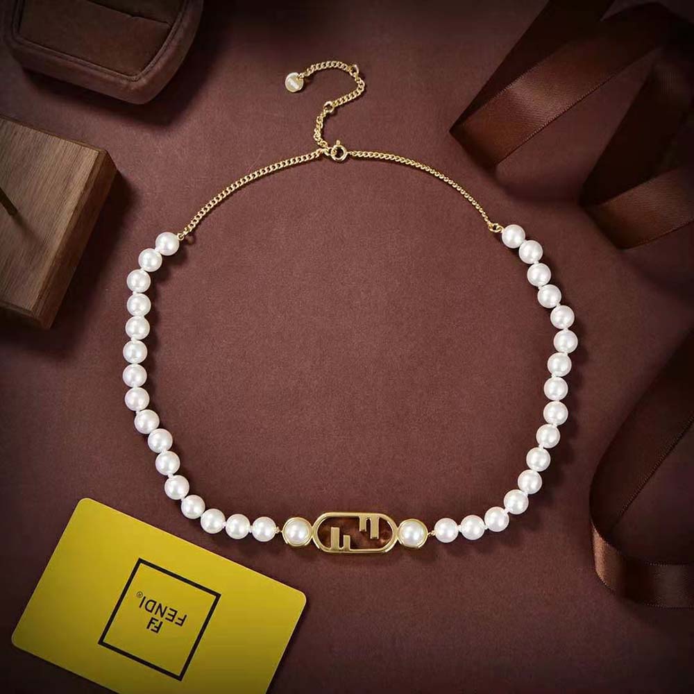 Fendi Women O’Lock Choker Gold-colored Choker