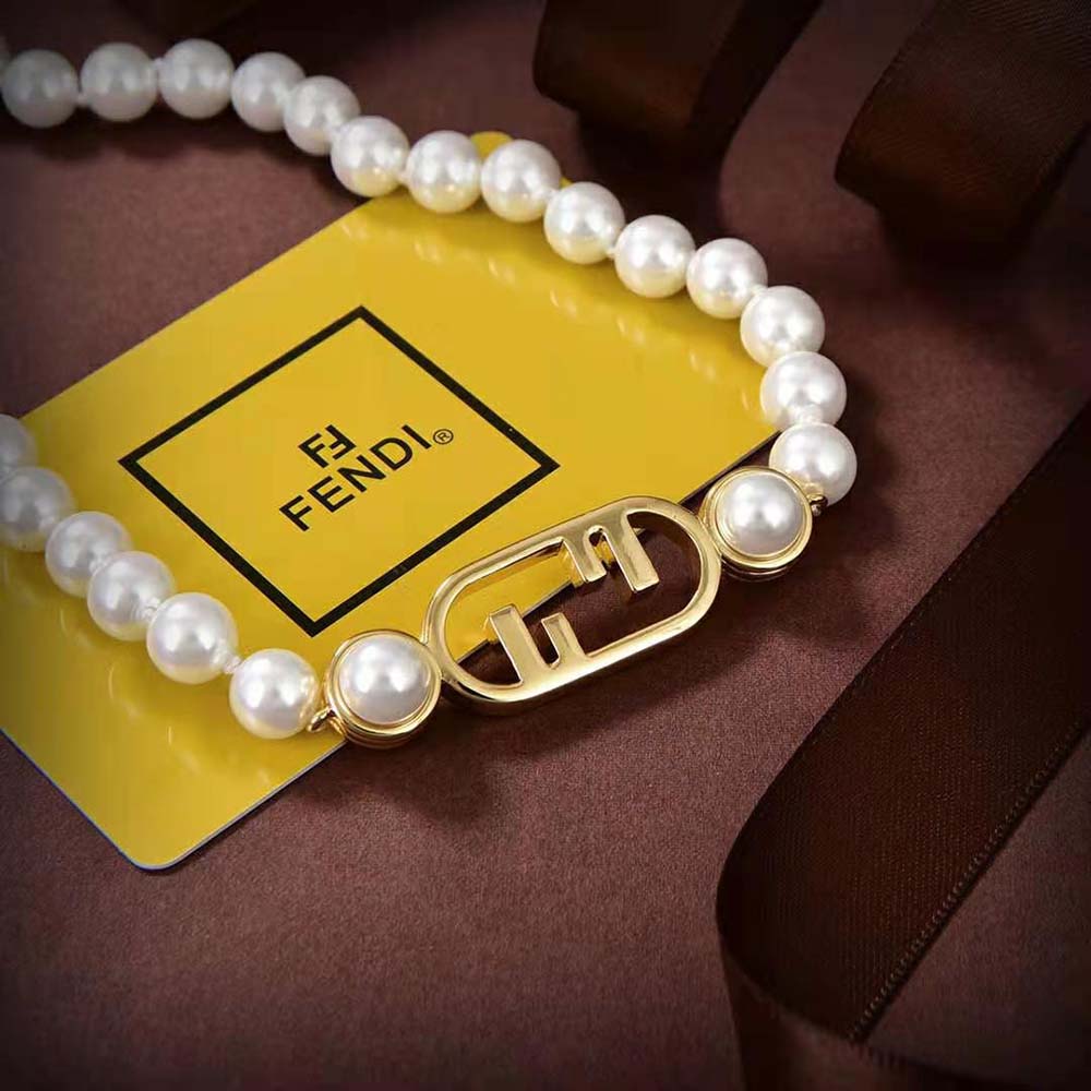 Fendi Women O’Lock Choker Gold-colored Choker