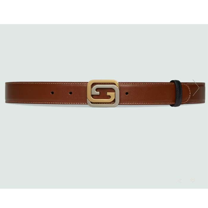 G*u*i gg unisex belt squared interlocking g buckle black leather 30 mm width
