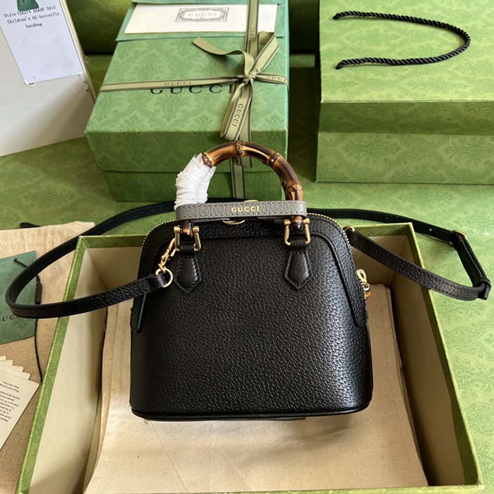 G*u*i gg women G*u*i diana mini tote bag black leather double g