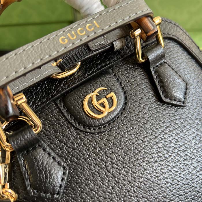 G*u*i gg women G*u*i diana mini tote bag black leather double g