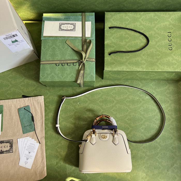G*u*i gg women G*u*i diana mini tote bag white leather double g
