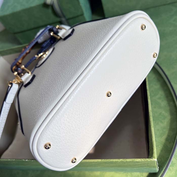 G*u*i gg women G*u*i diana mini tote bag white leather double g