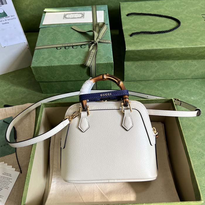 G*u*i gg women G*u*i diana mini tote bag white leather double g