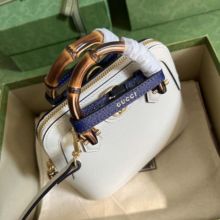 G*u*i gg women G*u*i diana mini tote bag white leather double g