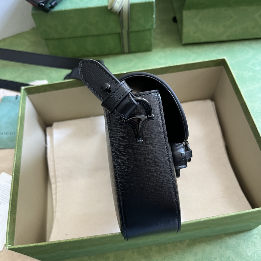 G*u*i gg women horsebit 1955 small shoulder bag black leather