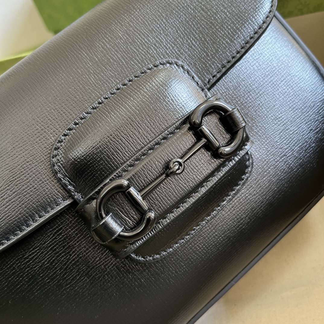 G*u*i gg women horsebit 1955 small shoulder bag black leather