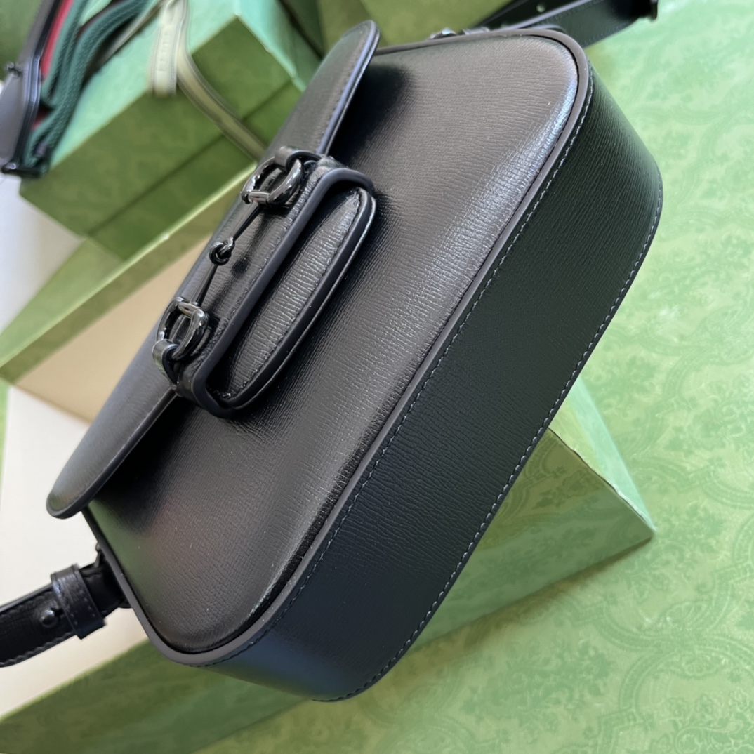 G*u*i gg women horsebit 1955 small shoulder bag black leather