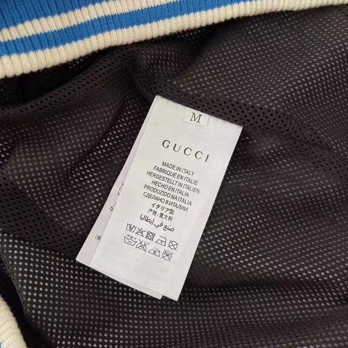 G*u*i men gg the north face x G*u*i zip jacket logo print black technical jersey