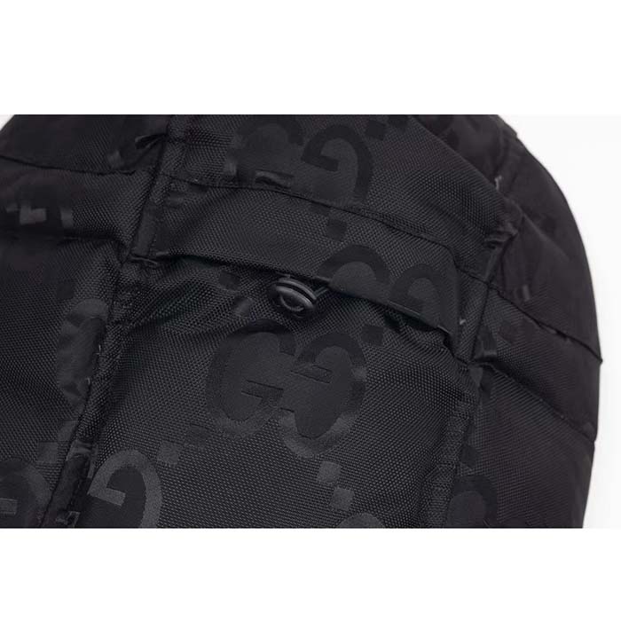 G*u*i men jumbo gg canvas down jacket black jumbo gg nylon canvas