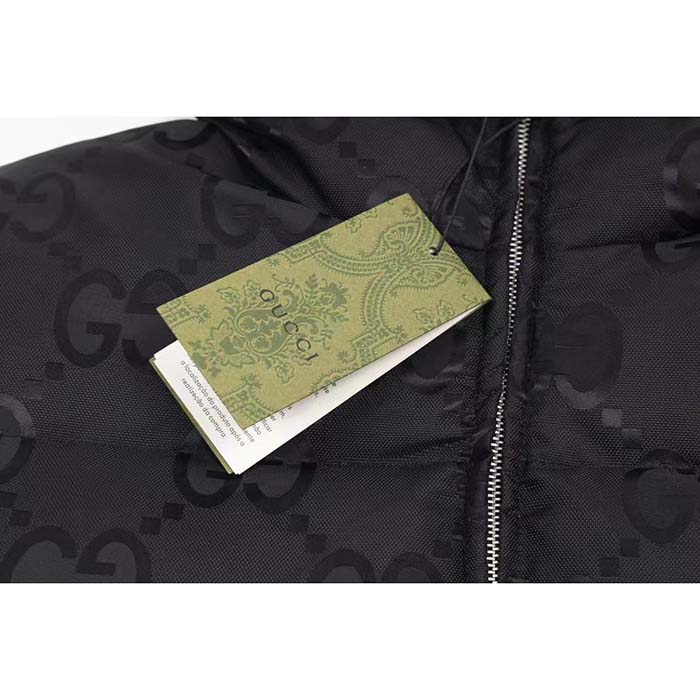 G*u*i men jumbo gg canvas down jacket black jumbo gg nylon canvas