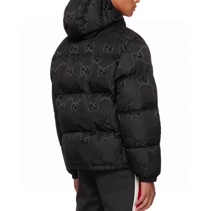 G*u*i men jumbo gg canvas down jacket black jumbo gg nylon canvas