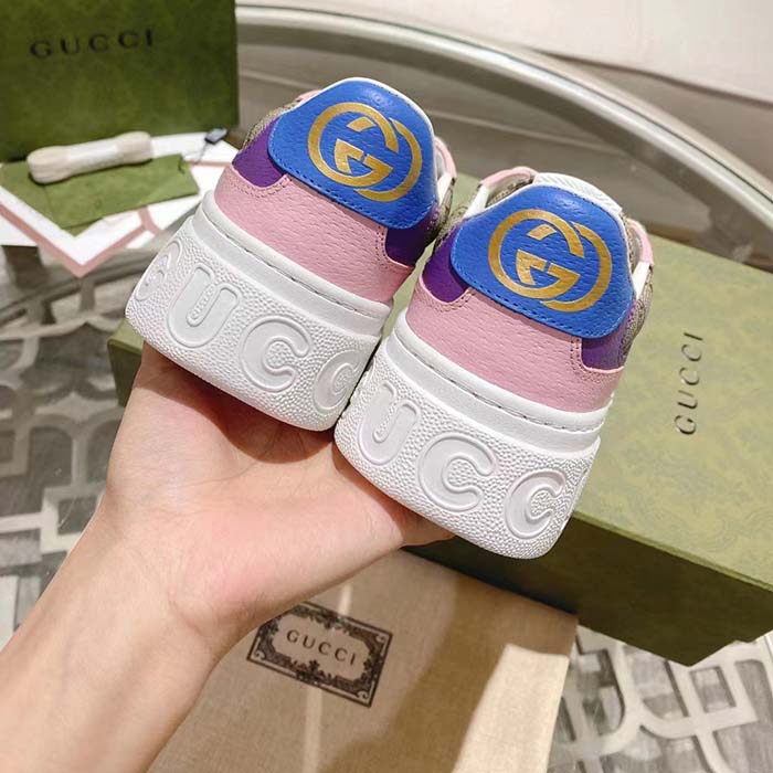 G*u*i unisex gg sneaker beige ebony gg supreme canvas mid heel 5.6 cm heel