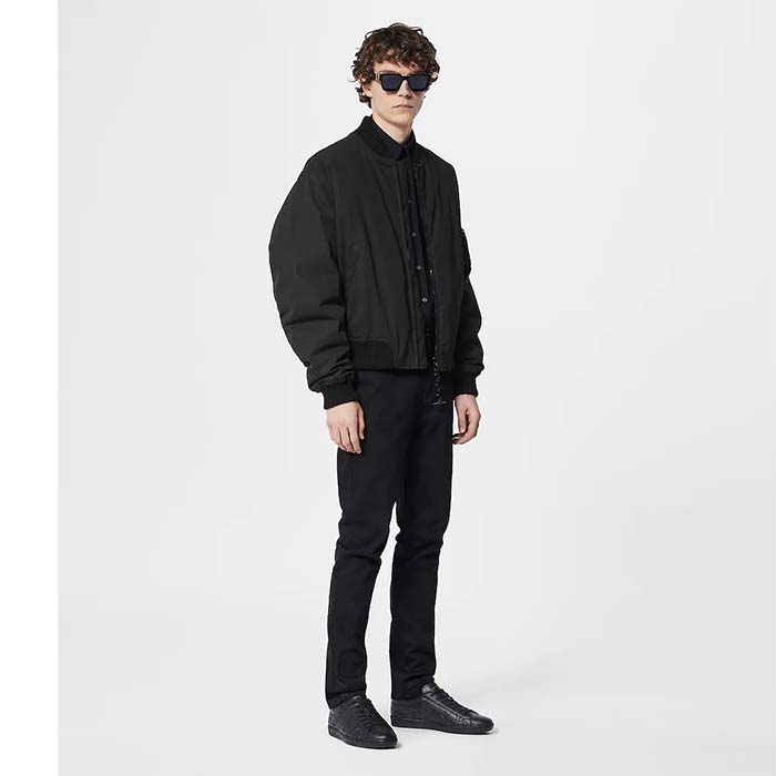 Louis Vuitton LV Unisex Luxembourg Sneaker Monogram Embossed Grained Calf Leather Black Rubber