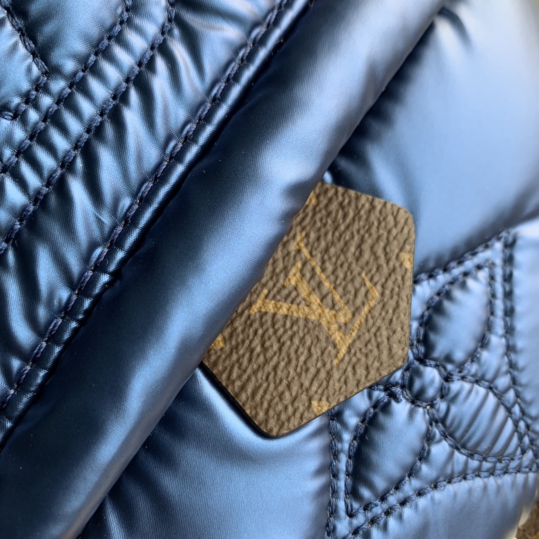 Louis Vuitton LV Unisex Pillow Palm Springs Mini Backpack Navy Blue Recycled Metallic Nylon