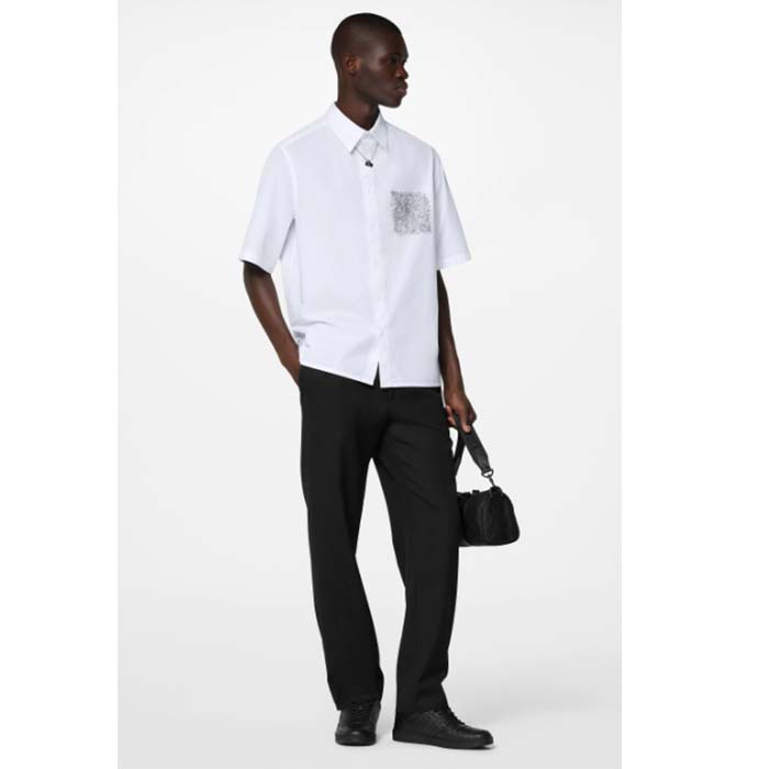Louis Vuitton LV Unisex Rivoli Sneaker Black Mini Monogram Embossed Calf Leather Rubber