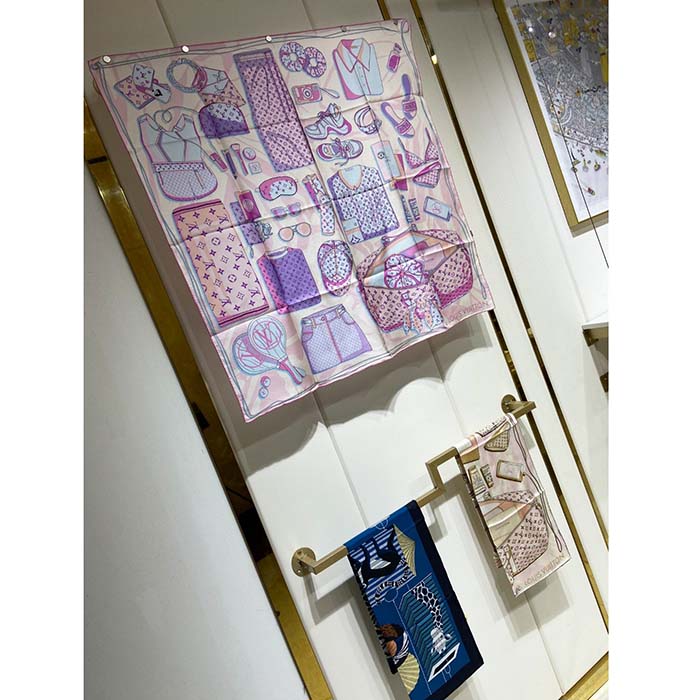Louis Vuitton LV Women Kit 90 Square Sunrise Pastel Silk Print Monogram Pattern