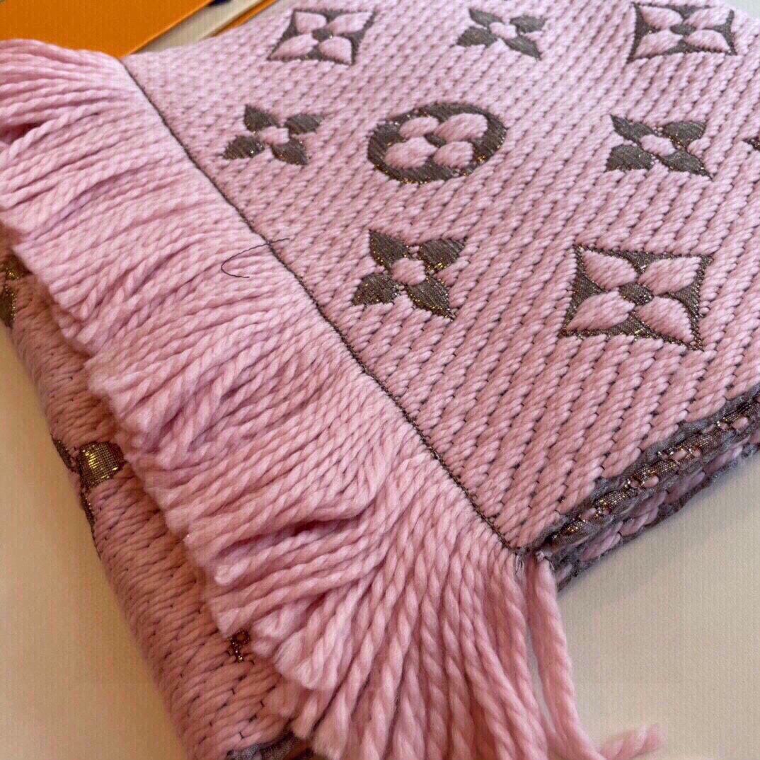 Louis Vuitton LV Women Logomania Scarf Ecru White Allover Monogram Pattern