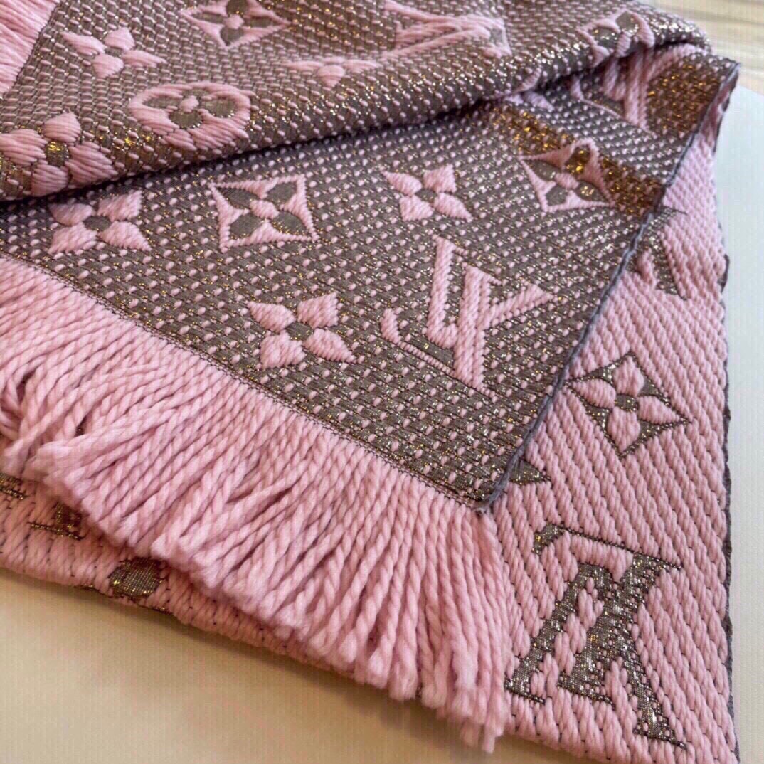 Louis Vuitton LV Women Logomania Scarf Ecru White Allover Monogram Pattern