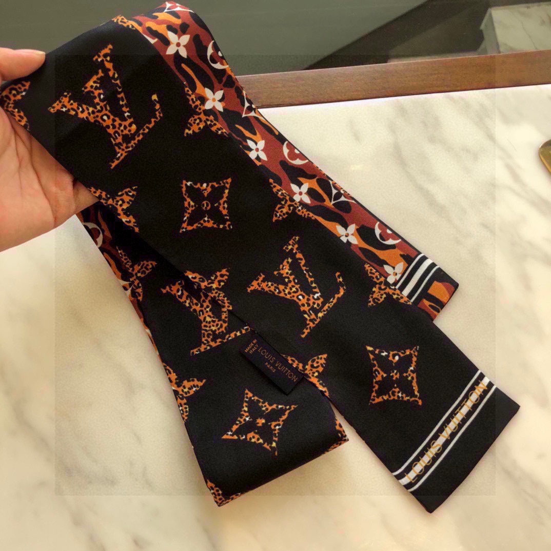Louis Vuitton LV Women Monogram Giant Jungle Black Silk Bandeau Monogram Canvas
