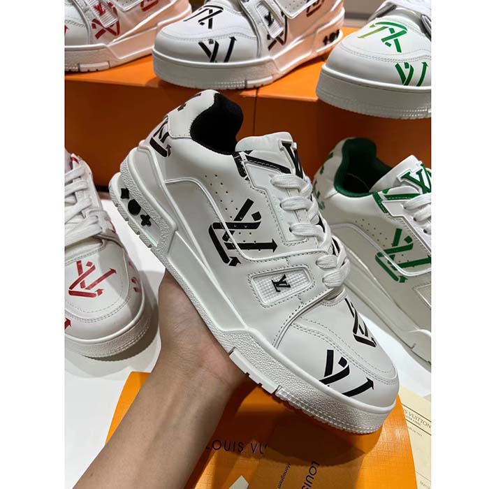 Louis Vuitton Unisex LV Trainer Sneaker Black Mix Sustainable Materials Monogram Flowers