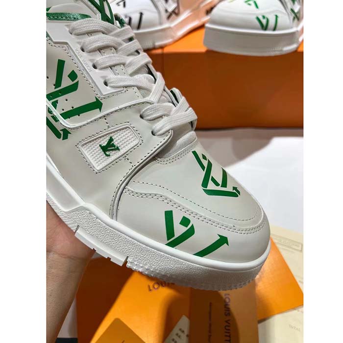 Louis Vuitton Unisex LV Trainer Sneaker Green Mix Sustainable Materials Monogram Flowers