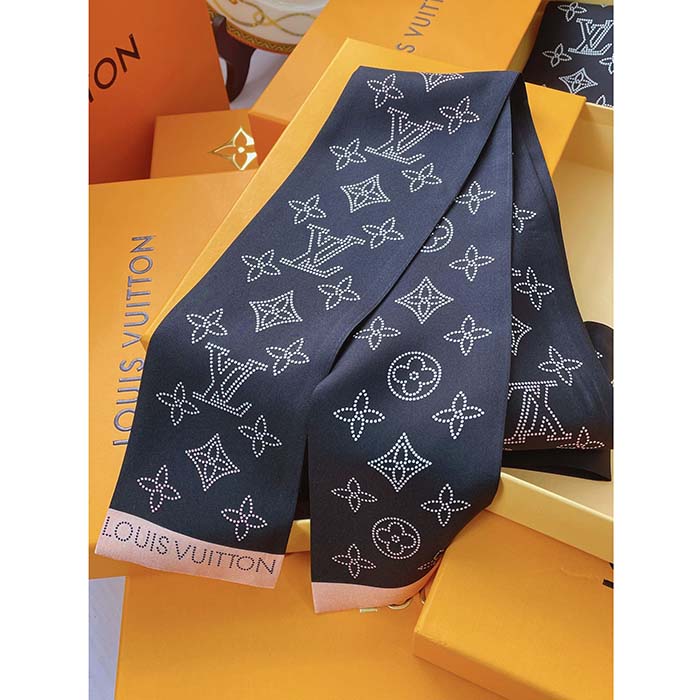 Louis Vuitton Women LV Mahina Flight Mode Classic Bandeau Black Silk Inkjet Monogram