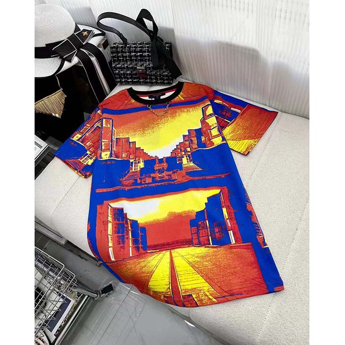Louis Vuitton Men LV Salk Institute Print T-Shirt Cotton Multicolor Regular Fit