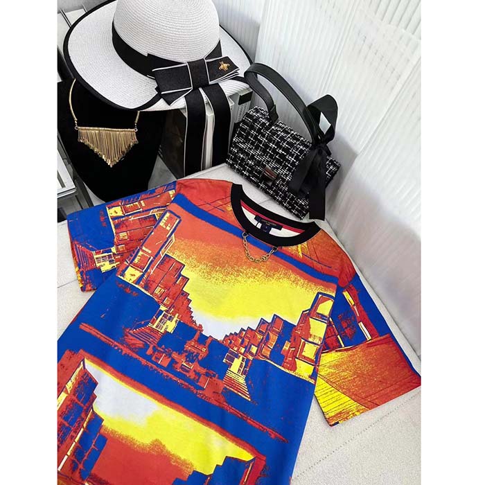 Louis Vuitton Men LV Salk Institute Print T-Shirt Cotton Multicolor Regular Fit