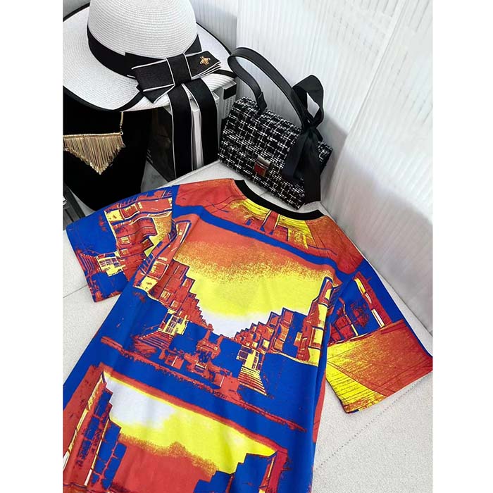 Louis Vuitton Men LV Salk Institute Print T-Shirt Cotton Multicolor Regular Fit