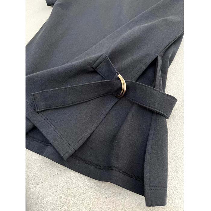 Louis Vuitton Women LV Side Strap T-Shirt Cotton Black Regular Fit