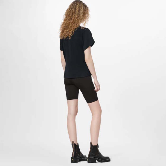 Louis Vuitton Women LV Side Strap T-Shirt Cotton Black Regular Fit
